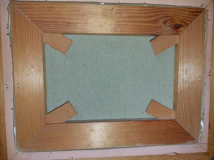 OLIEVERF SCHILDERIJTJE  OP DOEK. ZICHT OP EEN OUD BOERDERIJT, Antiek en Kunst, Kunst | Schilderijen | Klassiek, Ophalen