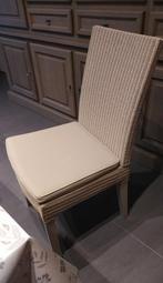 6 rieten stoelen beige met kussen, Huis en Inrichting, Ophalen, Zo goed als nieuw