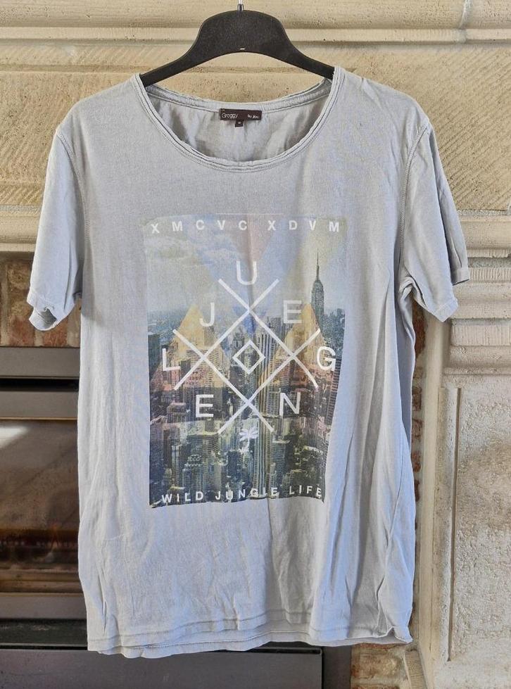 JBC - Heren tshirt km - grijs met print - maat M, Kleding | Heren, T-shirts, Zo goed als nieuw, Maat 48/50 (M), Grijs, Verzenden