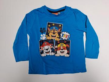 Mt 104-110 Blauwe T-shirt lange mouwen paw patrol, Kinderen en Baby's, Ophalen of Verzenden, Zo goed als nieuw, Nickelodeon, Shirt of Longsleeve