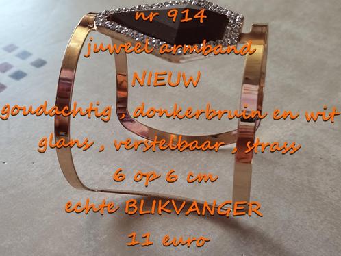914. Juweel : armband , NIEUW , @LAATSTE STUK@ , verzending, Handtassen en Accessoires, Armbanden, Nieuw, Overige materialen, Bruin