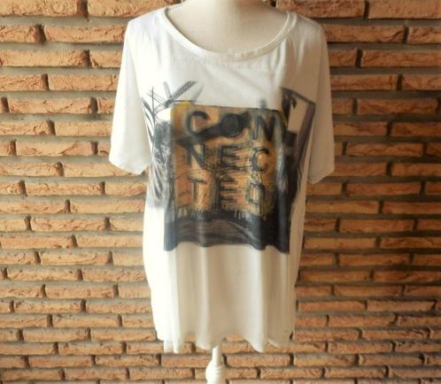 (125)- blouse femme t.46 blanche - TQF -, Kleding | Dames, Blouses en Tunieken, Gedragen, Maat 46/48 (XL) of groter, Wit, Ophalen of Verzenden
