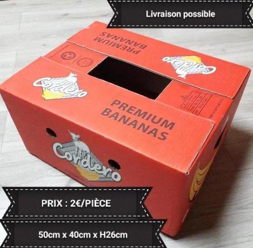 60 caisses - cartons bananes vide, déménagement, 2€/pièce, Divers, Papeterie, Comme neuf, Enlèvement ou Envoi