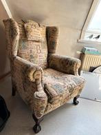 Mooie zware xl oorfauteuil met unieke print, Huis en Inrichting, Ophalen, Zo goed als nieuw