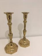2 koperen kandelaars hoogte 23 cm perfecte staat, Ophalen, Overige kleuren, Brons of Koper, Nieuw
