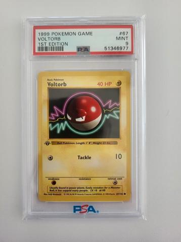 Pokemon psa 9 wotc base shadowless 1st edition voltorb beschikbaar voor biedingen