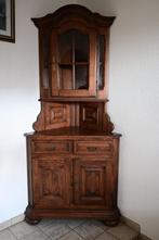 Armoire d'angle en chêne avec porte vitrée, Comme neuf, Avec tiroir(s), Chêne, 200 cm ou plus