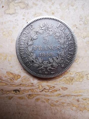 5 francs Herculus munt 1848 BB   900 zilver