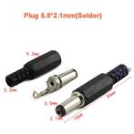 Lange DC holle plug coaxiaal 5.5x2.1mm, Doe-het-zelf en Bouw, Ophalen of Verzenden, Nieuw, Stekker