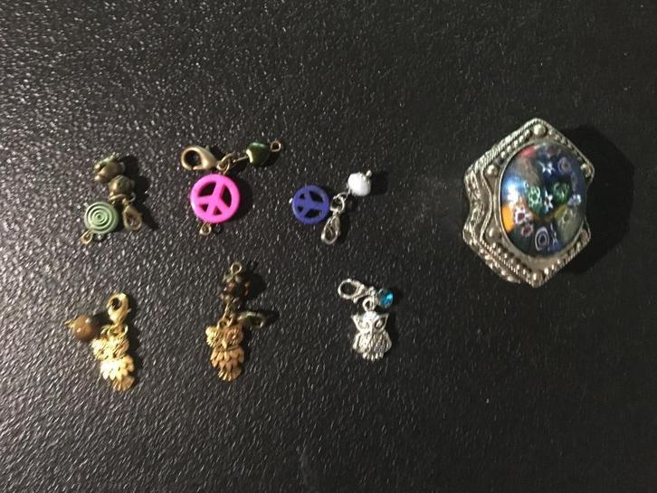 6 Bedeltjes + Doosje, Hobby en Vrije tijd, Kralen en Sieraden maken, Nieuw, Bedel, Ophalen of Verzenden