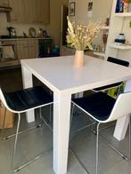 Bartafel met stoelen wit, Huis en Inrichting, Tafels | Eettafels, Ophalen, Gebruikt, 50 tot 100 cm, Vierkant