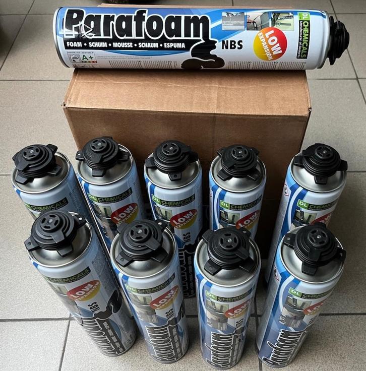 Isolatie, 6 spuitbussen PUR Parafoam pistoolschuim, Doe-het-zelf en Bouw, Isolatie en Afdichting, Nieuw, Vloerisolatie, Muurisolatie