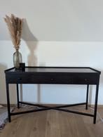 Wandtafel zwart metaal met 3 lades, Huis en Inrichting, Ophalen, Gebruikt, Industrieel, Metaal