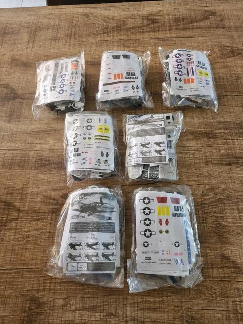 Lot 9 x Vliegtuig F4U Corsair (7) / Sptifire (1) / Messersch, Hobby en Vrije tijd, Modelbouw | Vliegtuigen en Helikopters, Zo goed als nieuw