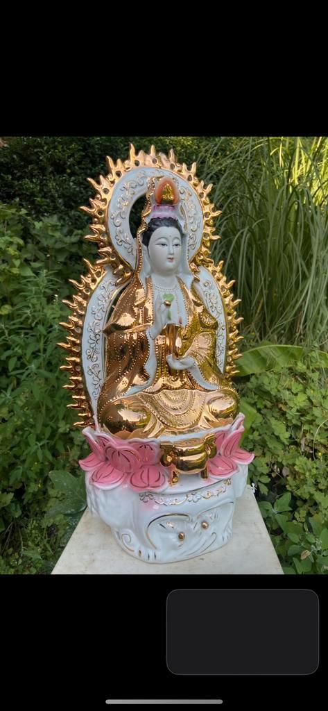 Quanyin beeld in porselein hoogte 47 cm, Maison & Meubles, Accessoires pour la Maison | Statues de Bouddha, Comme neuf, Enlèvement