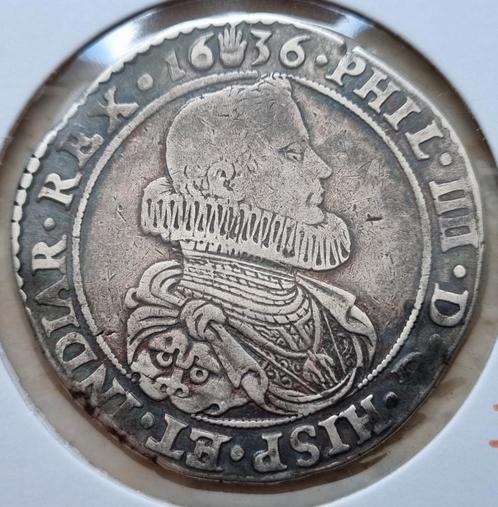 Ducaton 1636 (Antwerpen) Philips IIII / Spaanse kraag !, Postzegels en Munten, Munten | België, Losse munt, Zilver, Zilver, Ophalen of Verzenden