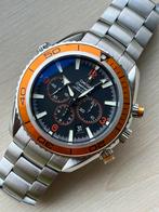 Omega planet ocean chronograph orange 44,5 mm, Handtassen en Accessoires, Horloges | Heren, Staal, Staal, Polshorloge, Ophalen of Verzenden