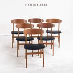 Vintage set 6 eetkamerstoelen Sax Møbelfabrik, Huis en Inrichting, Stoelen, Ophalen, Gebruikt, Vijf, Zes of meer stoelen