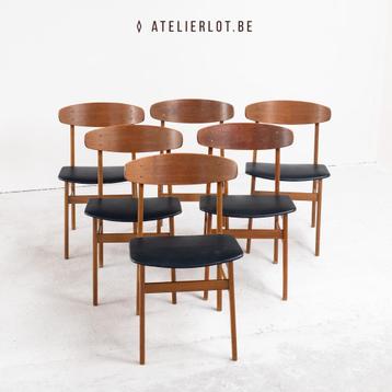 Vintage set 6 eetkamerstoelen Sax Møbelfabrik beschikbaar voor biedingen