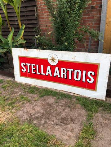 Prachtig metalen reclamebord stella artois email belge ‘72 beschikbaar voor biedingen