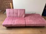 Slaapbank / Slaapzetel Velvet Roze, Huis en Inrichting, Ophalen, 100 cm, Zo goed als nieuw, 200 cm