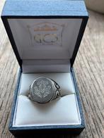 Zilveren ring met monogram A, Gebruikt, Verzenden, 19 tot 20, Dame of Heer