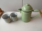 Servies : kan en 2 kopjes, Antiek en Kunst, Ophalen