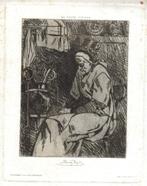 Felicien Rops ets op japans papier "Ma Tante Johanna", Ophalen