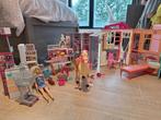 6 barbies, huis, winkel, kleerkast en dierenarts., Enlèvement, Comme neuf