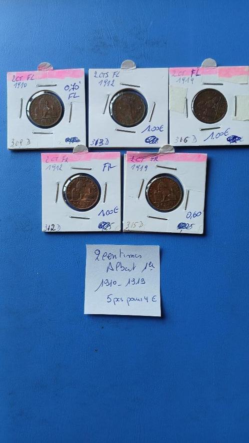 2 centimes Albert 1 Belgique 1910 - 1919, Postzegels en Munten, Munten | België, Losse munt, Overig, Ophalen of Verzenden