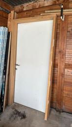 Blokdeur met kader, Doe-het-zelf en Bouw, Deuren en Vliegenramen, Ophalen, Gebruikt, 80 tot 100 cm, Binnendeur