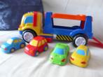 speelgoed truck -oplegger  met geluid en licht+ 4 auto's, Kinderen en Baby's, Speelgoed |Speelgoedvoertuigen, Ophalen of Verzenden