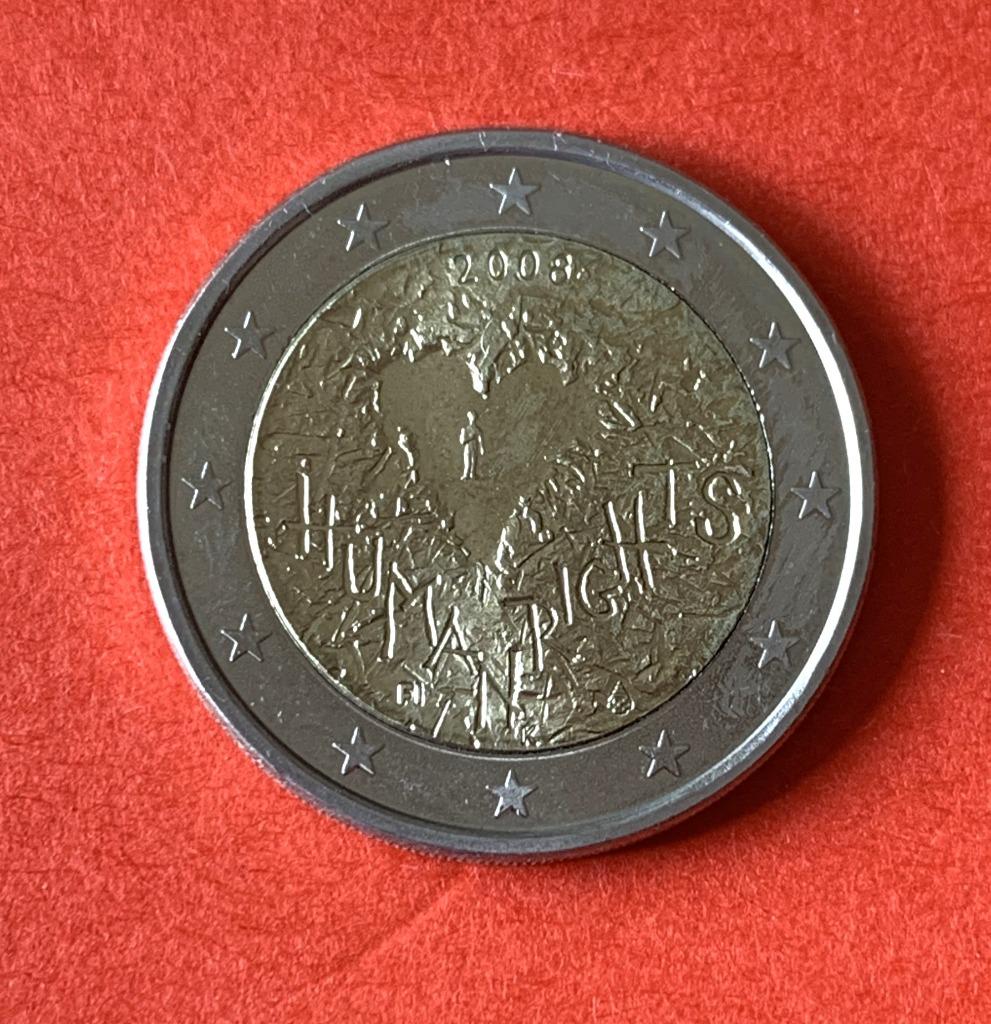 Finland euromunt 2 euro 2008 Human Rights, Postzegels en Munten, Munten | Europa | Euromunten, Ophalen of Verzenden, Finland, 2 euro