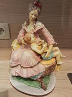 Oud bisquit beeld moeder met kind., Antiek en Kunst, Ophalen