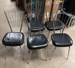 5 stoelen, Huis en Inrichting, Stoelen, Gebruikt, Zwart, Ophalen of Verzenden, Metaal
