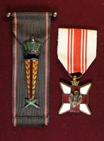 Twee Belgische medailles, rode kruis en werklaureaat, Ophalen of Verzenden