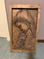 KERST(STAL)VERSIERING Maria en Jezus houten kunstwerk, Antiek en Kunst, Ophalen