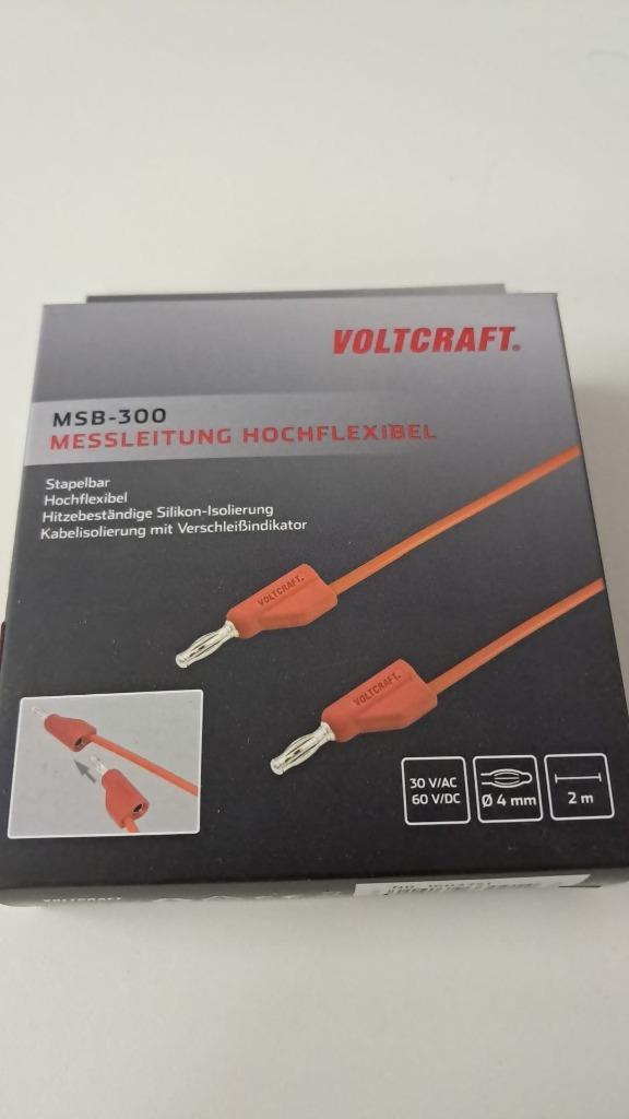 NIEUW Voltcraft Meetsnoer MSB-300 Rood + Blauw, Doe-het-zelf en Bouw, Meetapparatuur, Nieuw, Ophalen of Verzenden