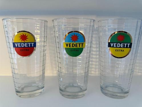 VEDETT - 6 Glazen 33cl - gebruikt, Verzamelen, Glas en Drinkglazen, Gebruikt, Bierglas, Ophalen