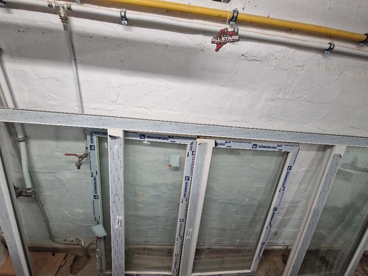 Châssis doubles vitrages 4 fenêtres dont 2 fenêtres, Doe-het-zelf en Bouw, Glas en Ramen, Nieuw, Gevelraam of Ruit, Dubbelglas