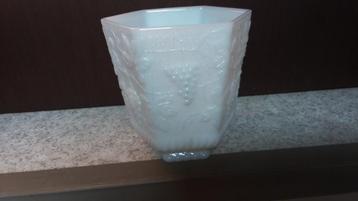 Bocal en verre à lait Fire King ancien sur pied, Enlèvement ou Envoi