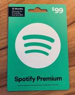 Achteraf Betalen, Spotify Premium voor 1 Jaar (Cadeaukaart), Cadeaubon, Overige typen, Eén persoon
