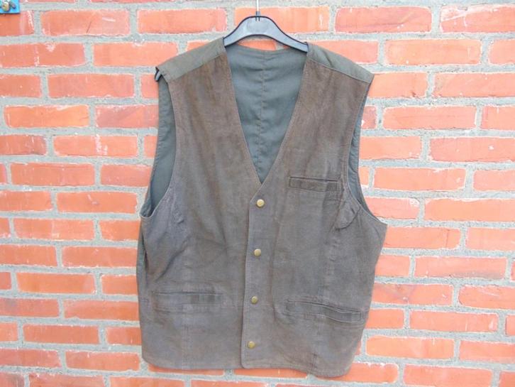 Gilet in nubuck in goede staat, Kleding | Heren, Kostuums en vesten, Gedragen, Maat 48/50 (M), Bruin, Ophalen of Verzenden