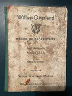 Willy Overland CJ3A manuel du propriétaire 1948, Ophalen of Verzenden