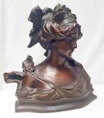 Art Nouveau Buste - Duray - Terracotta., Antiek en Kunst, Kunst | Beelden en Houtsnijwerken, Ophalen of Verzenden