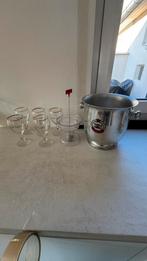 5 verres Irish Coffee + seau à glace + accessoire cocktails, Enlèvement, Comme neuf