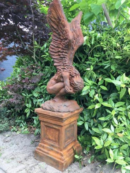 knielende oxide Engel- vleugels-grote sokke-tuin deco, Antiek en Kunst, Kunst | Beelden en Houtsnijwerken, Ophalen of Verzenden