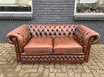 Stoere Engelse Chesterfield Zetel bruin, Ophalen of Verzenden