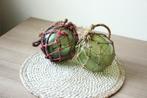 Vintage glazen vissersbol, drijver , bollen, Ophalen of Verzenden