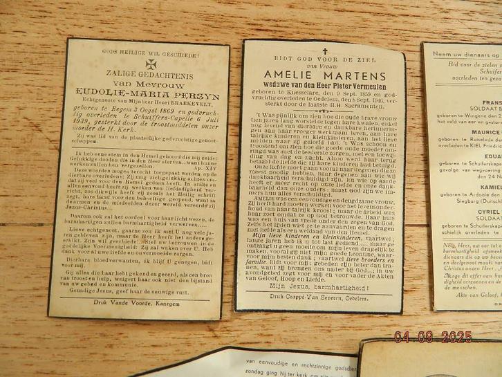 500 tal doodsprentjes van 1900 tot 1960  en 1975, Verzamelen, Bidprentjes en Rouwkaarten, Bidprentje, Ophalen